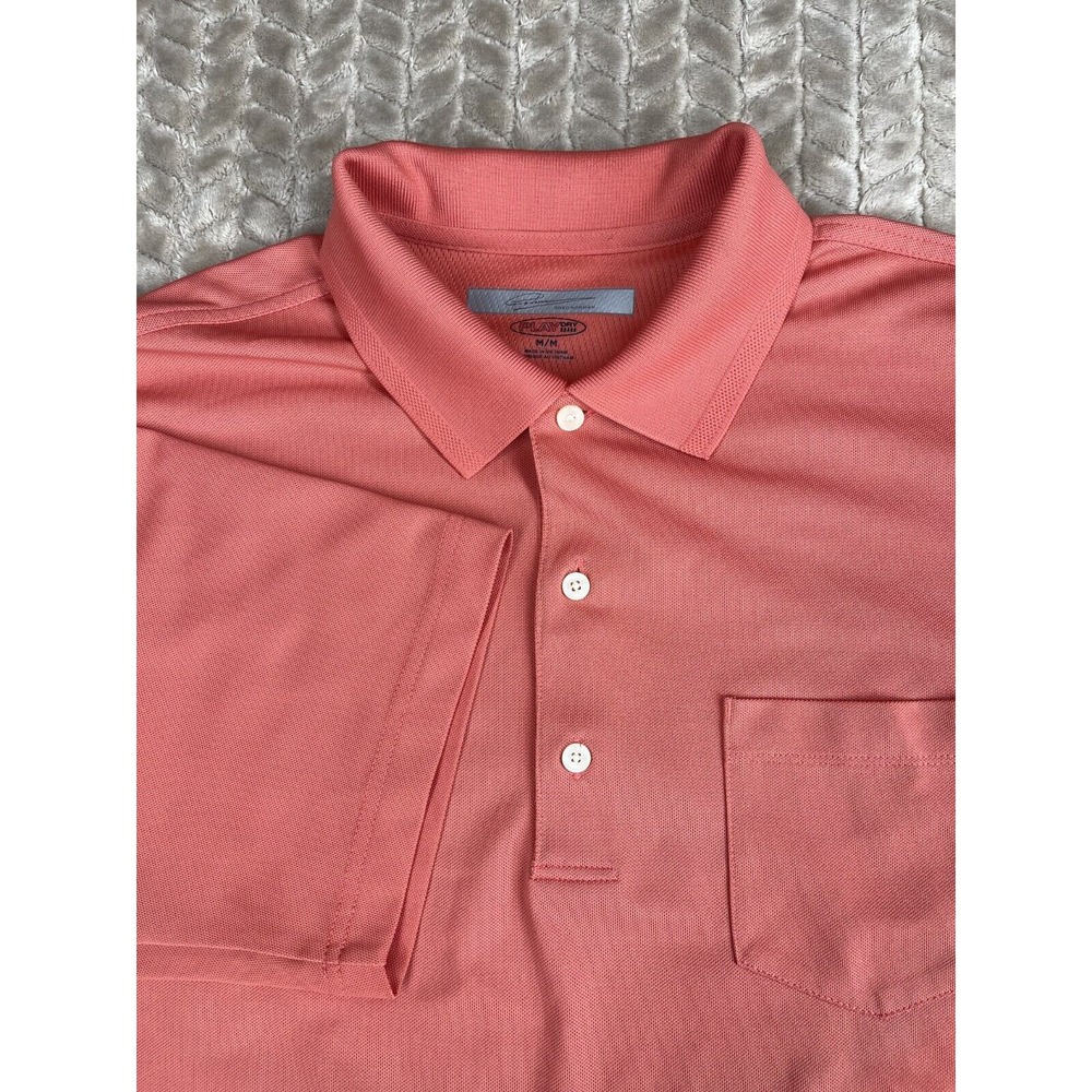Greg Norman Golf Shirt Mens M Orange Play Dry TL103617